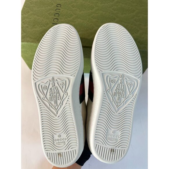 Gucci X White Men’s Leather Freya Hartas Ace Embroidered Leather Sneakers UK6.5 - Picture 5 of 11